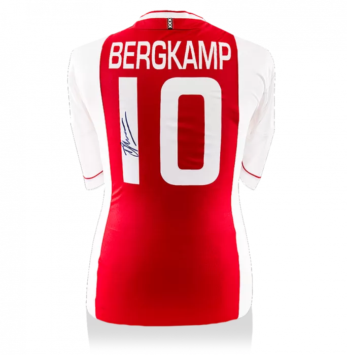Dennis Bergkamp Back Signed Ajax Home Shirt