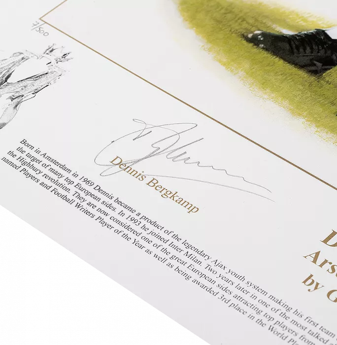 Dennis Bergkamp Signed Print: Football Legend