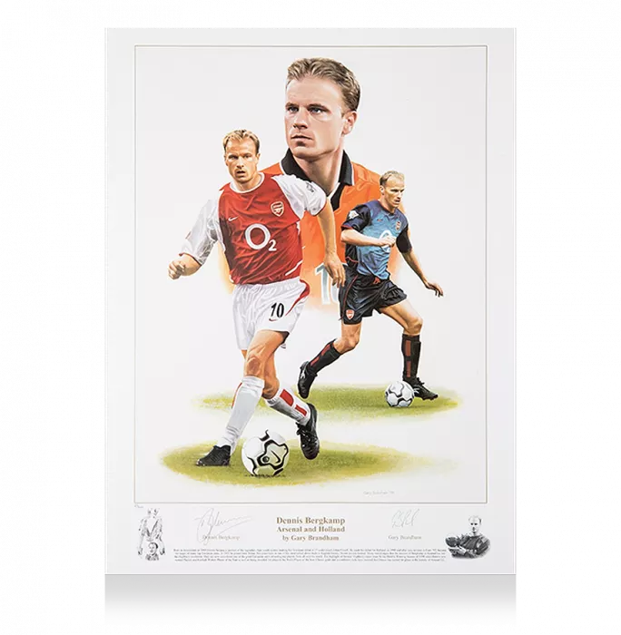 Dennis Bergkamp Signed Print: Football Legend