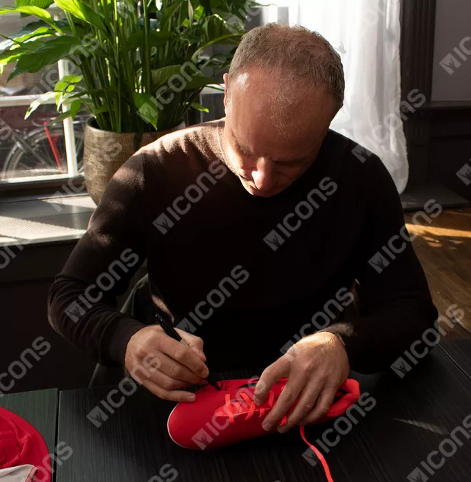 Dennis Bergkamp Signed Red Adidas X Boot