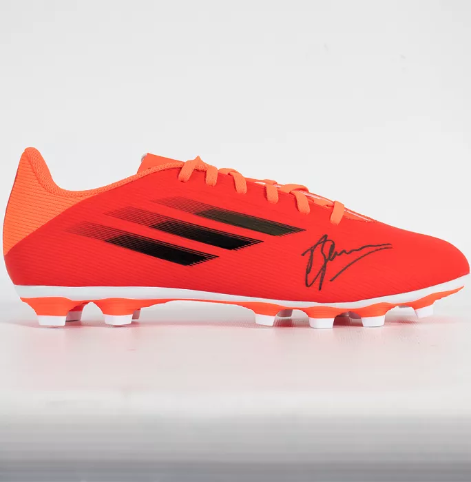 Dennis Bergkamp Signed Red Adidas X Boot