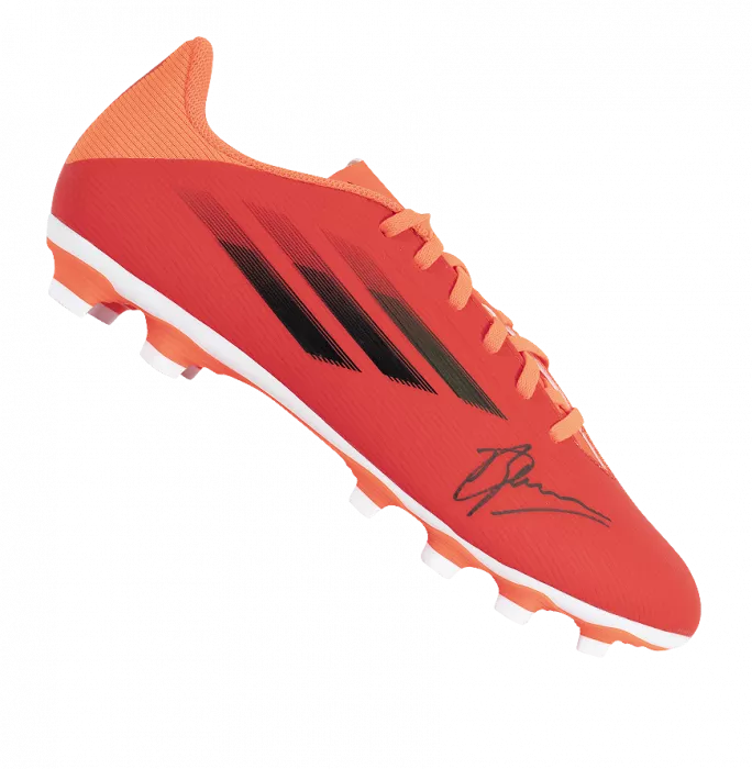 Dennis Bergkamp Signed Red Adidas X Boot