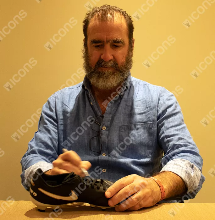 Eric Cantona Signed Black Nike Tiempo Boot