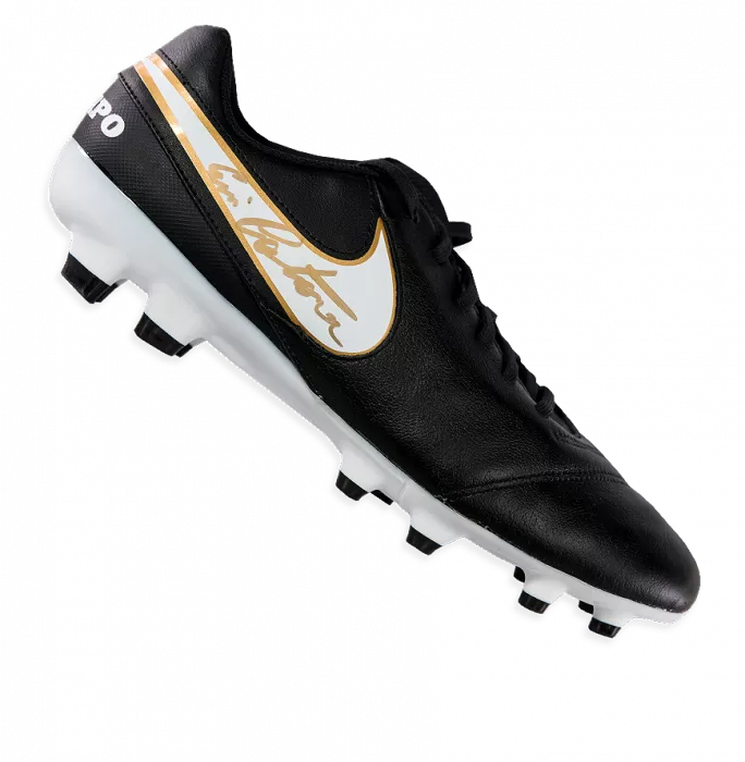 Eric Cantona Signed Black Nike Tiempo Boot