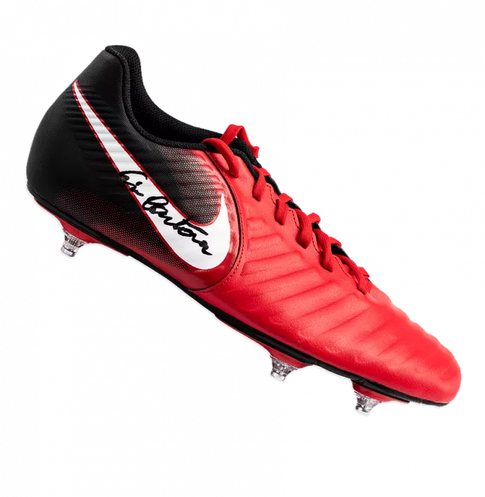 Eric Cantona Signed Red and Black Nike Boot