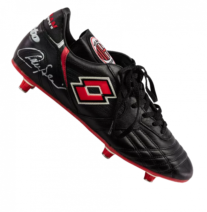 Franco Baresi Signed Black Asics Vaese Boot