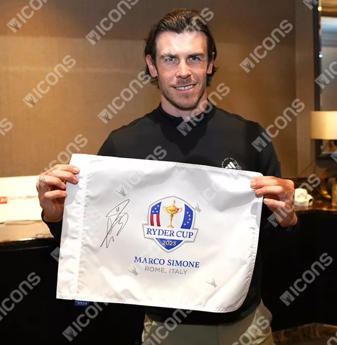 Gareth Bale Signed 2023 Ryder Cup Pin Flag