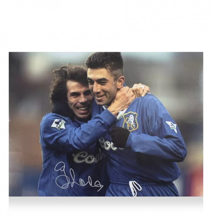 Gianfranco Zola Signed Chelsea Photo