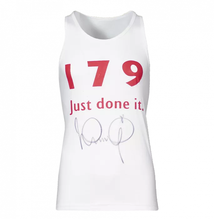 Ian Wright Signed Nike Vest: "179 Just Done It"