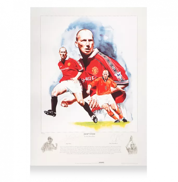 Jaap Stam Signed Manchester United Photo