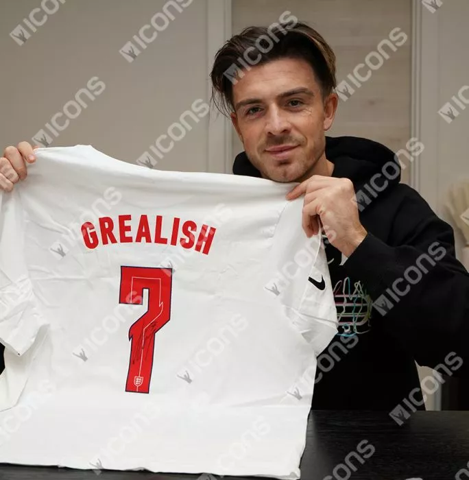 Jack Grealish Back Signed England T-Shirt