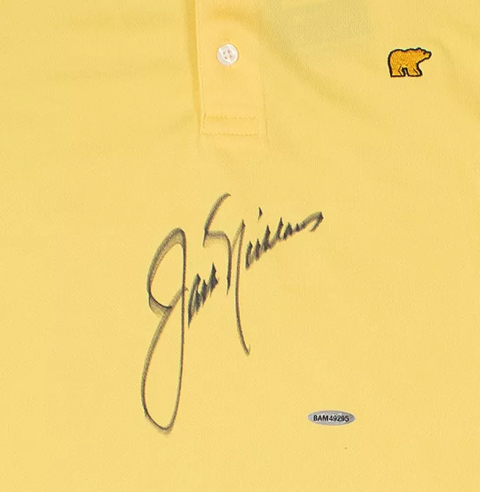 Jack Nicklaus Signed Cream Golf Polo Shirt