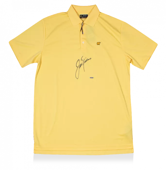 Jack Nicklaus Signed Cream Golf Polo Shirt