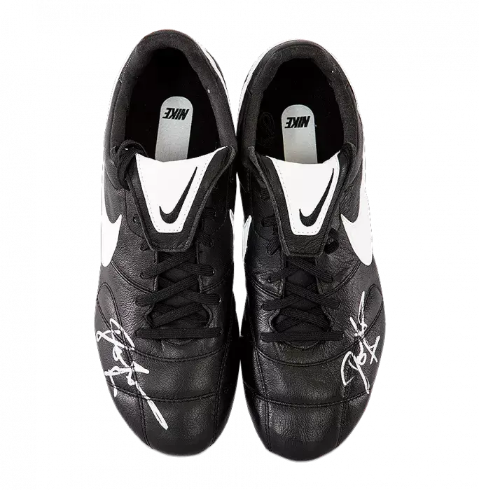 John Barnes Signed Black Nike Boot