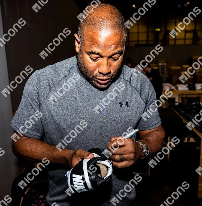 John Barnes Signed Black Nike Boot