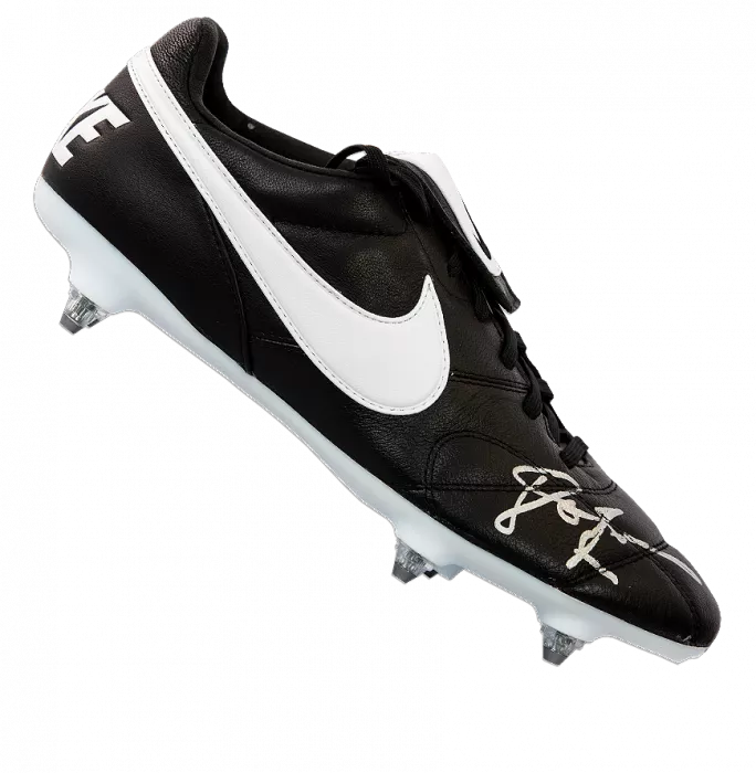 John Barnes Signed Black Nike Boot