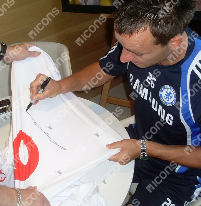 John Terry Back Signed England Home Shirt