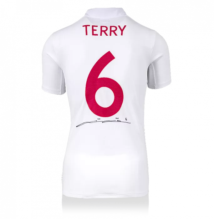John Terry Back Signed England Home Shirt