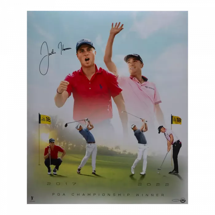 Justin Thomas Signed Photo: “Twice On Top”