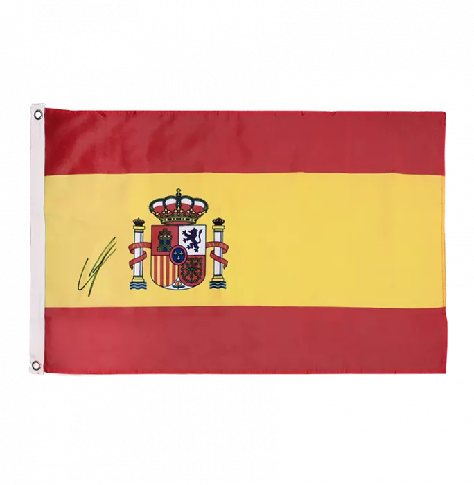 Lamine Yamal Signed And Framed Spain Flag