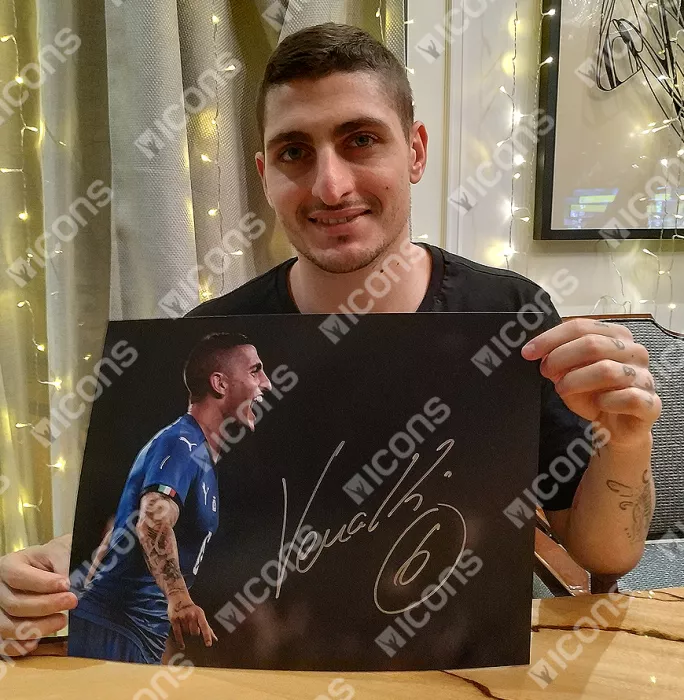 Marco Verratti Signed Italy Photo