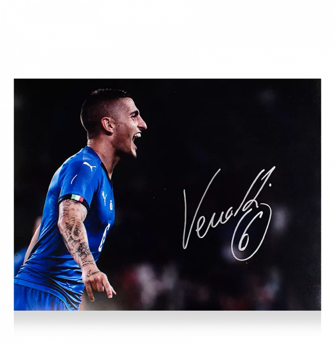 Marco Verratti Signed Italy Photo