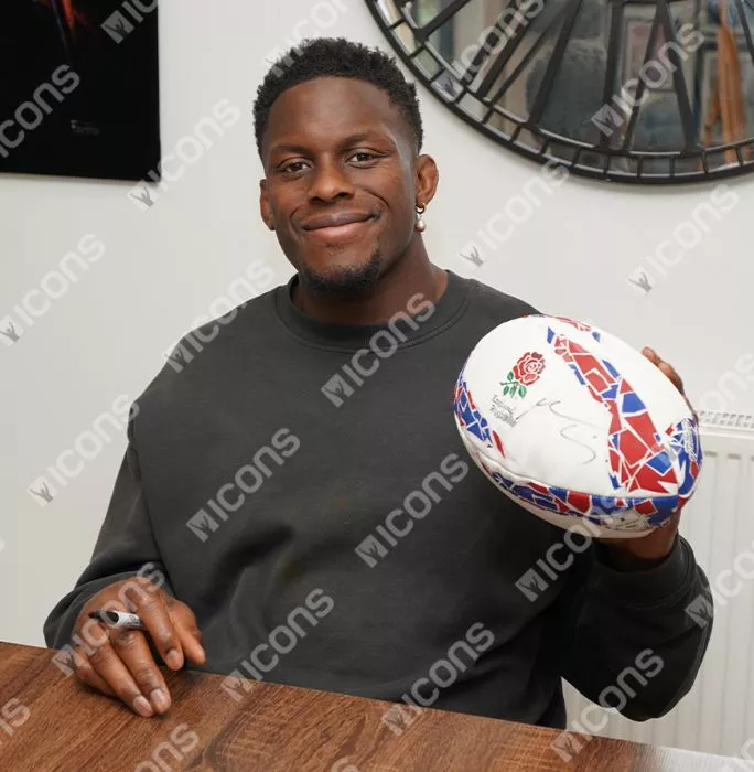 Maro Itoje Signed England Rugby Ball
