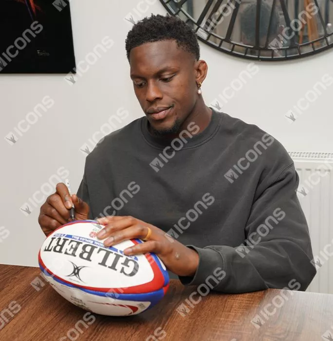 Maro Itoje Signed Gilbert England Rugby Ball