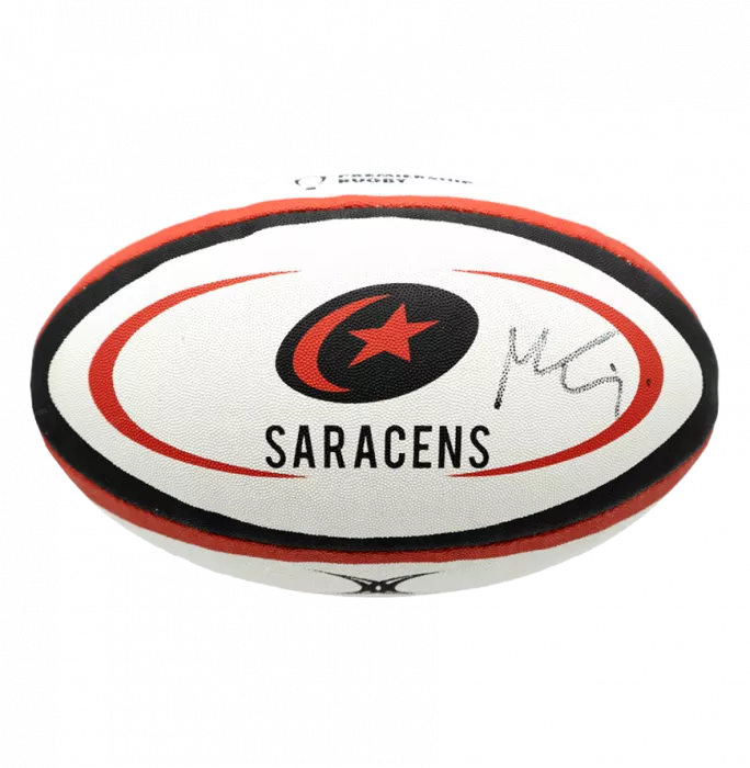 Maro Itoje Signed Saracens Rugby Ball