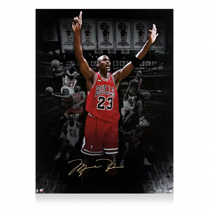 Michael Jordan Signed Photo: Six Banners