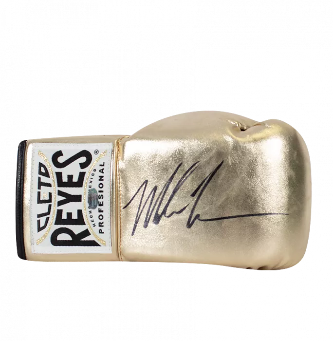 Mike Tyson Signed Reyes Gold Boxing Glove