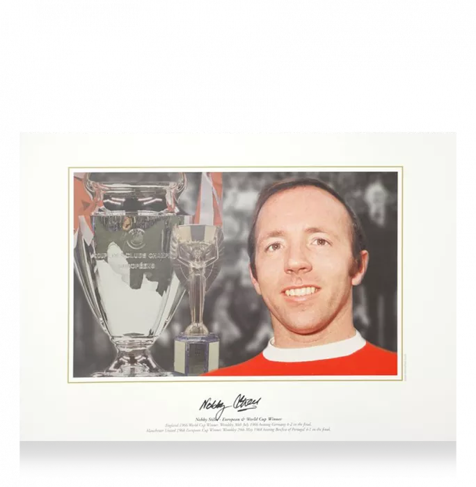 Nobby Stiles Signed Manchester United Photo