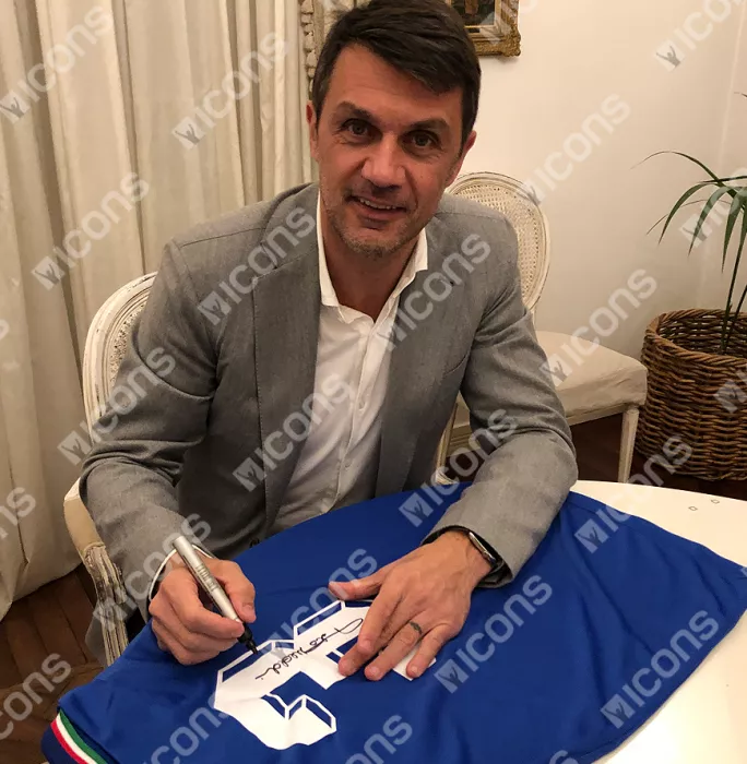 Paolo Maldini Signed Italy 1990 Home Shirt