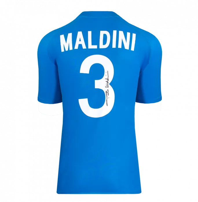 Paolo Maldini Signed Italy 2002 Home Shirt
