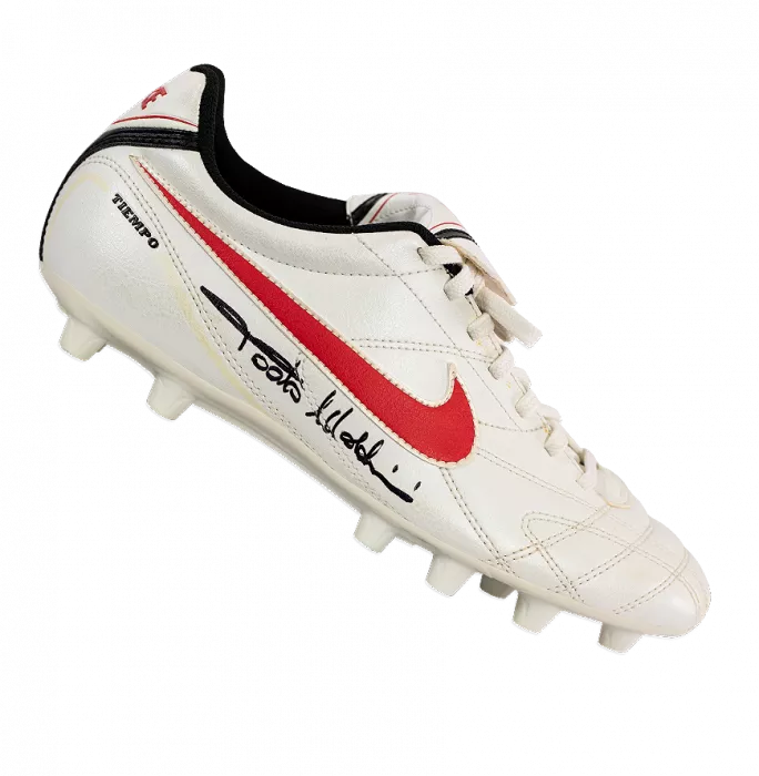 Paolo Maldini Signed White Nike Tiempo Boot