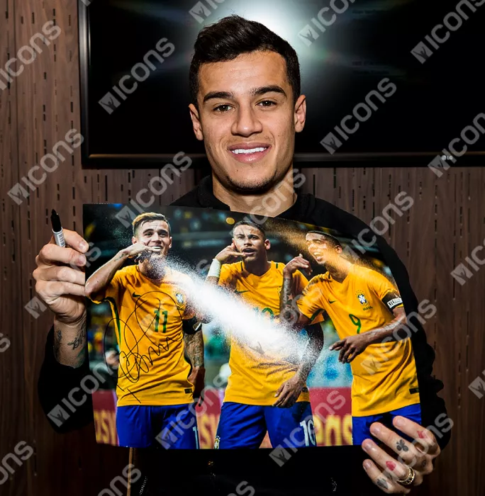 Philippe Coutinho Signed Brazil Photo