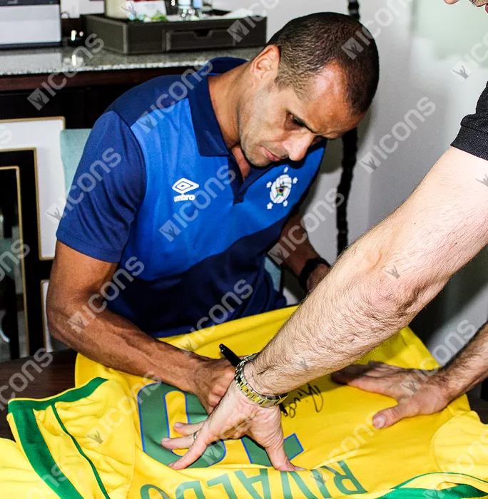 Rivaldo Back Signed Brazil 1998 Home Shirt