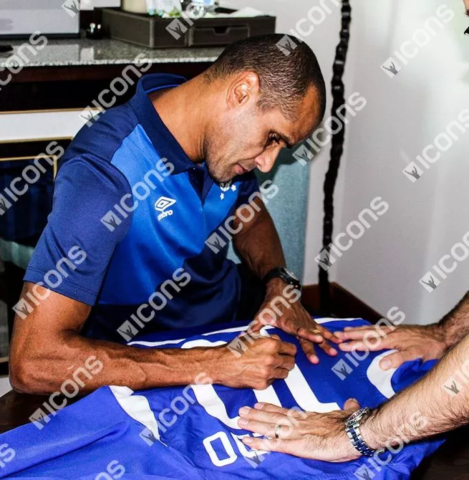 Rivaldo Back Signed Brazil 2002 Away Shirt