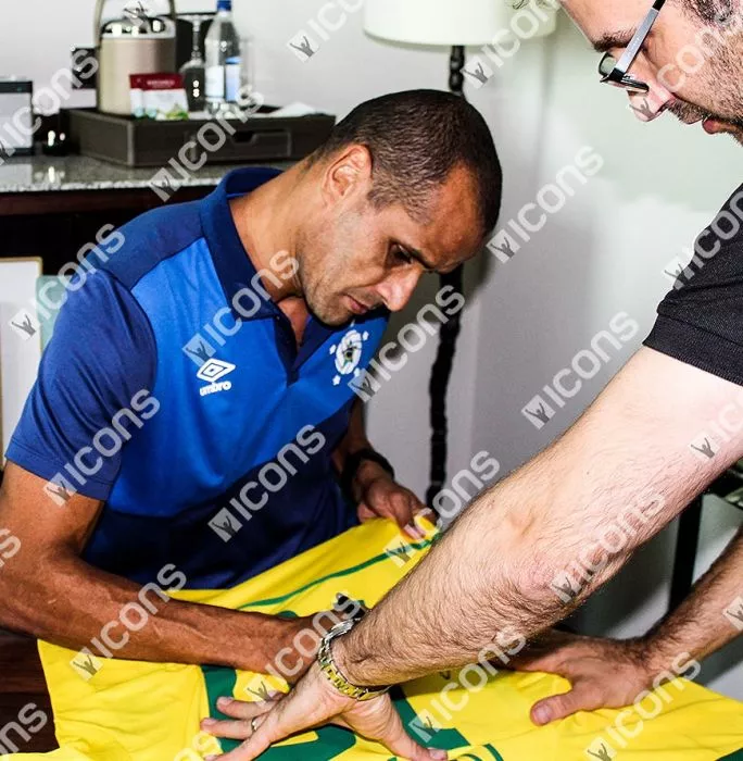 Rivaldo Back Signed Brazil 2002 Home Shirt