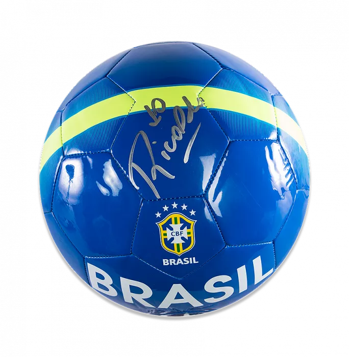 Rivaldo Signed Blue Nike Brazil Ball
