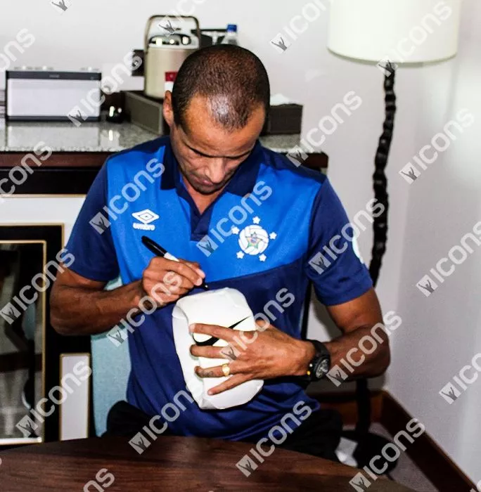Rivaldo Signed White Nike Ball