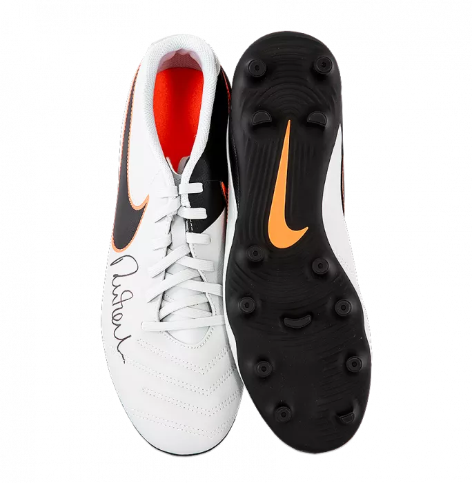 Robbie Fowler Signed Grey Nike Tiempo Boot