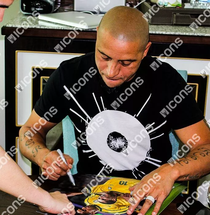 Roberto Carlos & Rivaldo Signed Brazil Photo