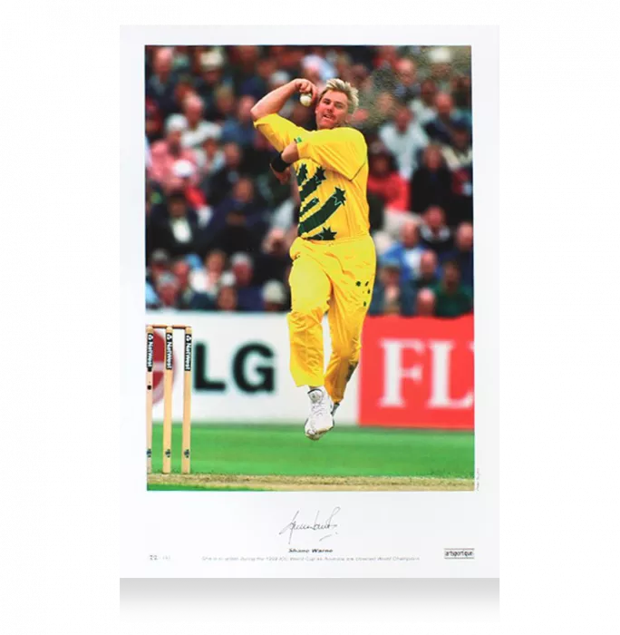 Shane Warne Signed Australia Cricket Photo