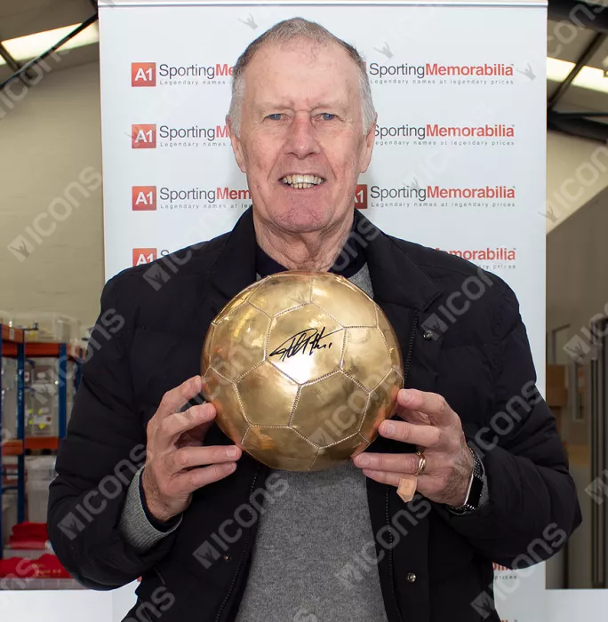 Sir Geoff Hurst Signed Gold Football