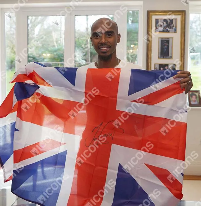 Sir Mo Farah Signed Union Jack Flag