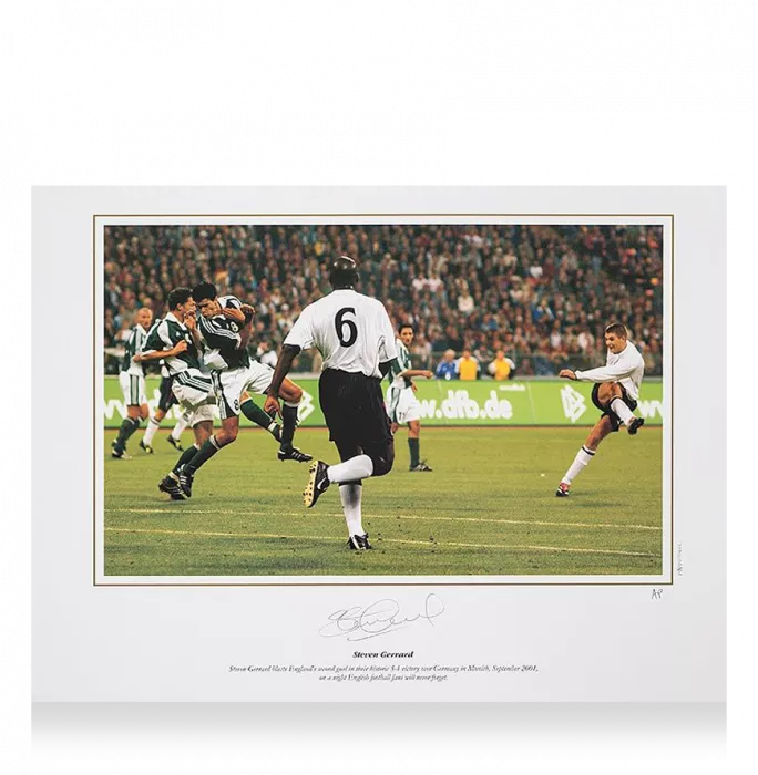 Steven Gerrard Signed England Photo