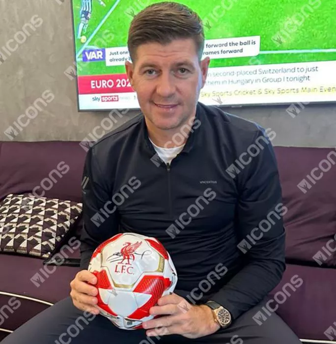 Steven Gerrard Signed Liverpool FC Football