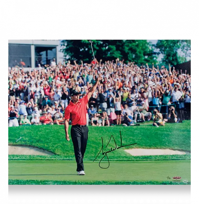 Tiger Woods Signed Photo: Victorious