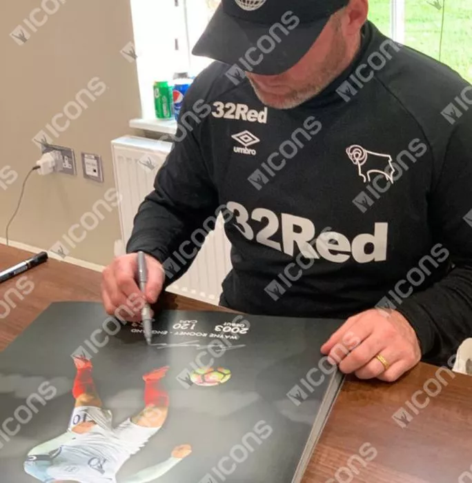 Wayne Rooney Signed England Large Photo